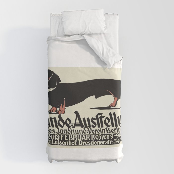 1905 German Dog Show Dachshund Poster Duvet Cover