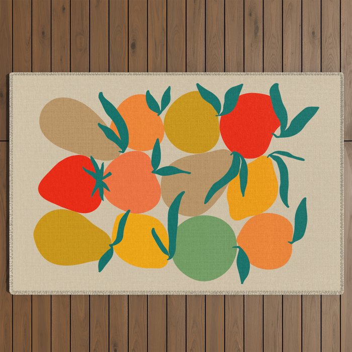 2025 RETRO FRUIT MARKET CALENDAR Outdoor Rug