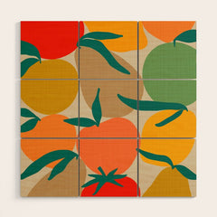 2025 RETRO FRUIT MARKET CALENDAR Wood Wall Art