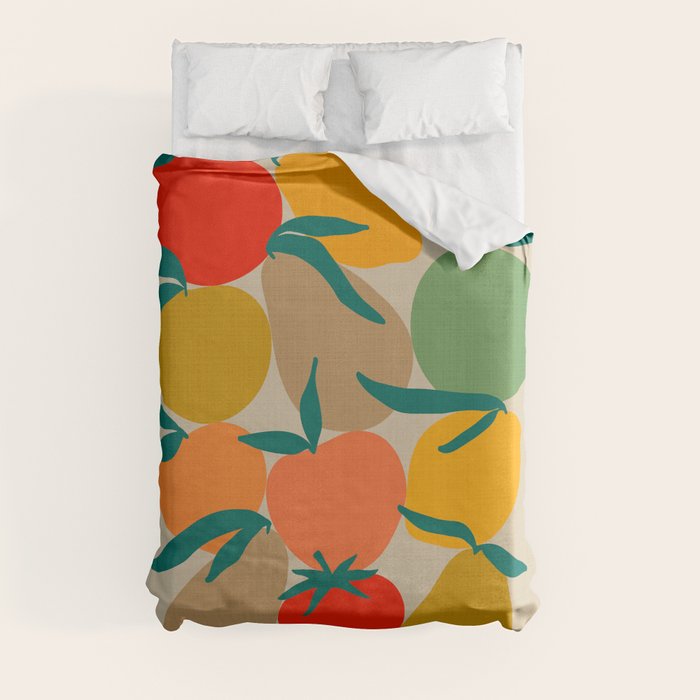 2025 RETRO FRUIT MARKET CALENDAR Duvet Cover