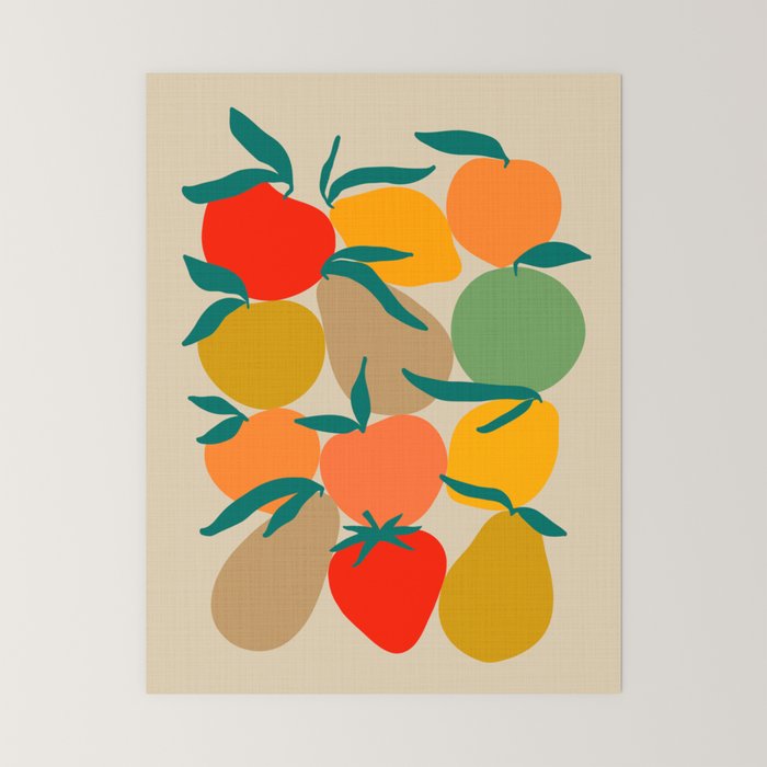 2025 RETRO FRUIT MARKET CALENDAR Mini Art Print