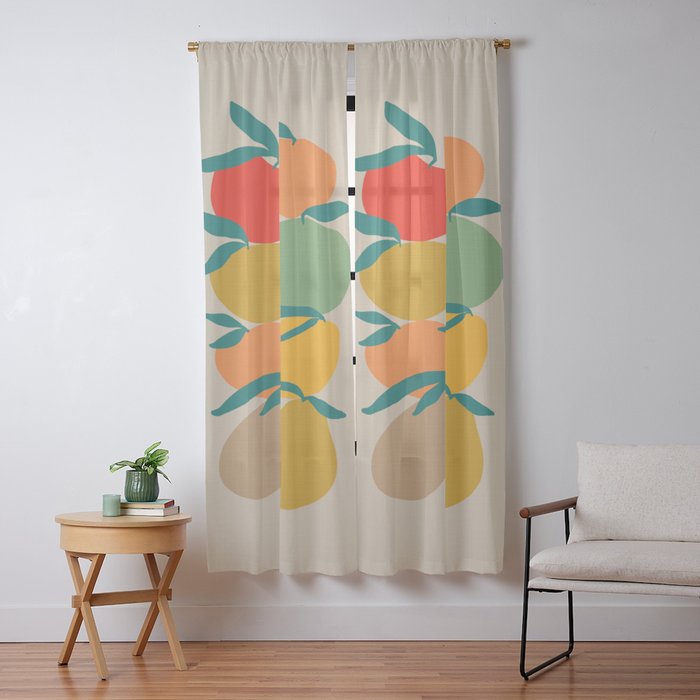 2025 RETRO FRUIT MARKET CALENDAR Window Curtain