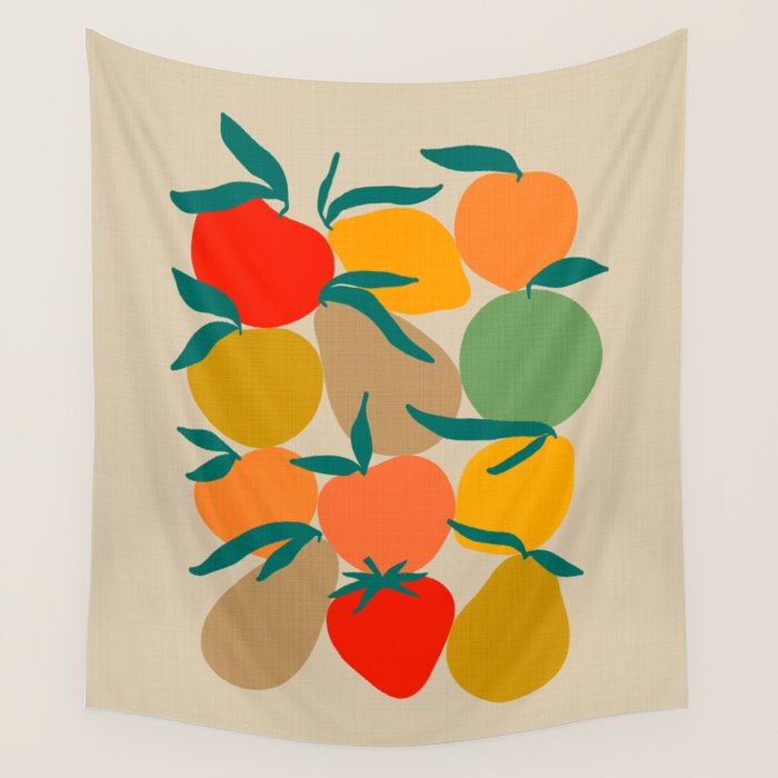 2025 RETRO FRUIT MARKET CALENDAR Wall Tapestry