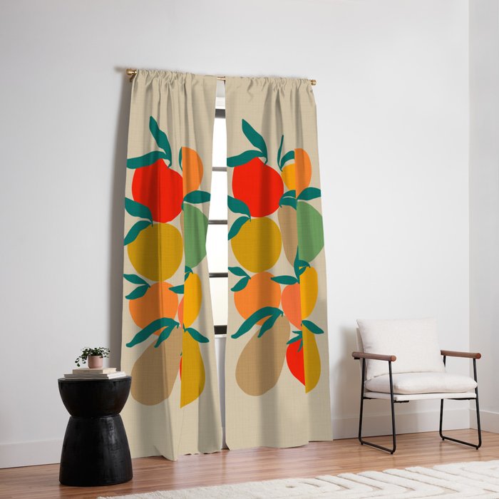 2025 RETRO FRUIT MARKET CALENDAR Window Curtain