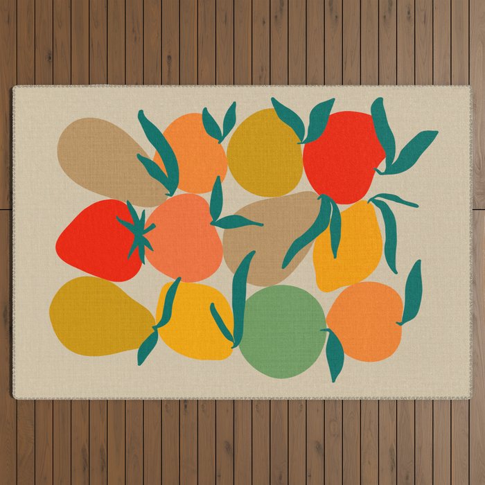 2025 RETRO FRUIT MARKET CALENDAR Outdoor Rug