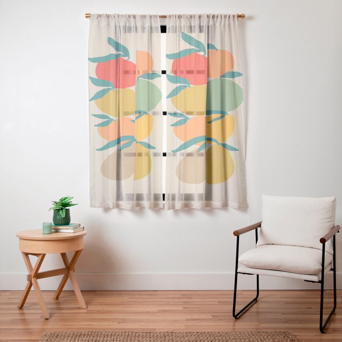 2025 RETRO FRUIT MARKET CALENDAR Window Curtain