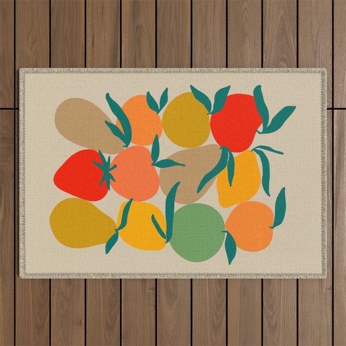2025 RETRO FRUIT MARKET CALENDAR Outdoor Rug