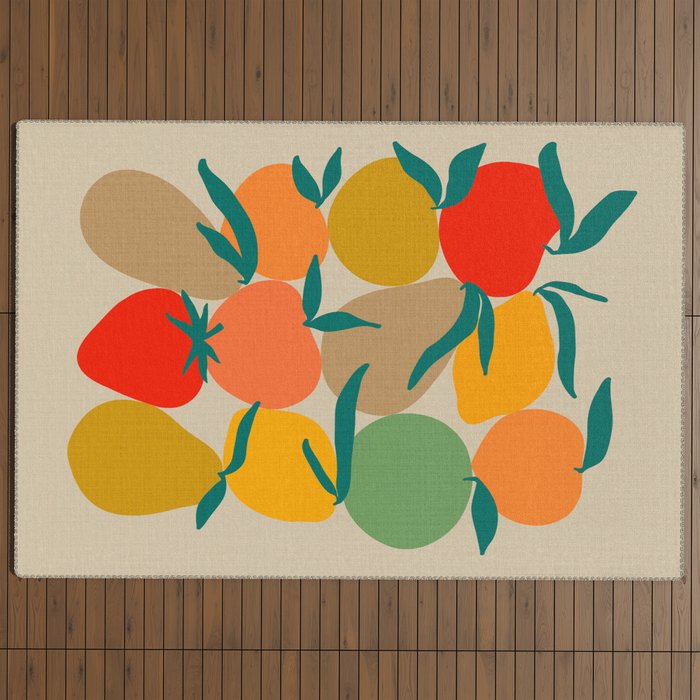 2025 RETRO FRUIT MARKET CALENDAR Outdoor Rug