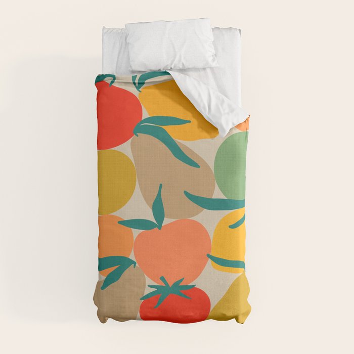 2025 RETRO FRUIT MARKET CALENDAR Duvet Cover