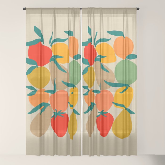 2025 RETRO FRUIT MARKET CALENDAR Window Curtain