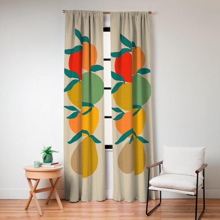 2025 RETRO FRUIT MARKET CALENDAR Window Curtain