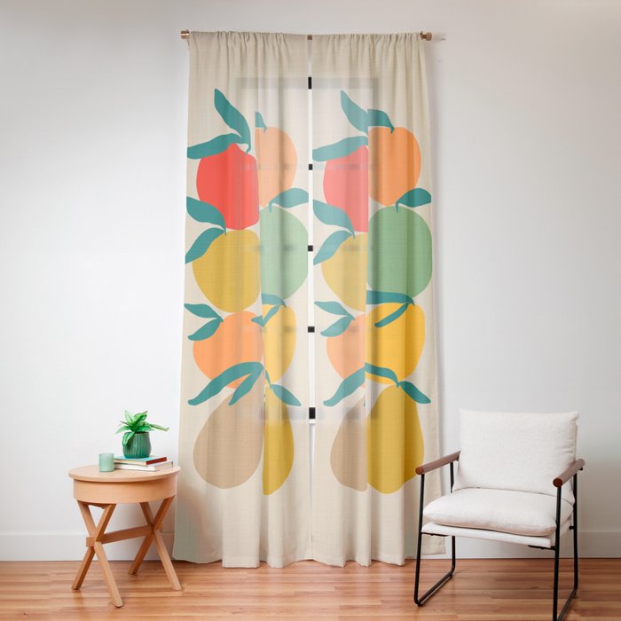 2025 RETRO FRUIT MARKET CALENDAR Window Curtain