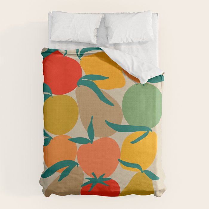 2025 RETRO FRUIT MARKET CALENDAR Duvet Cover