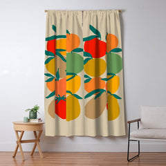 2025 RETRO FRUIT MARKET CALENDAR Window Curtain