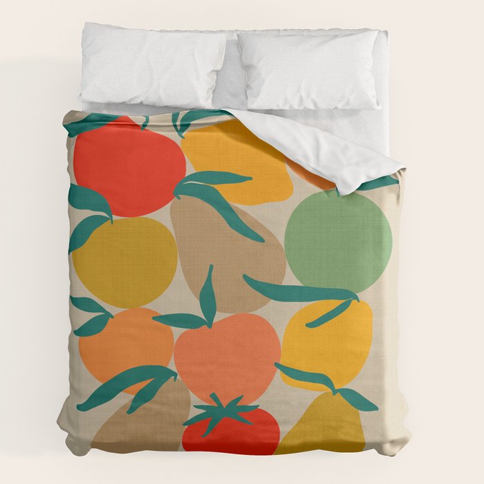 2025 RETRO FRUIT MARKET CALENDAR Duvet Cover