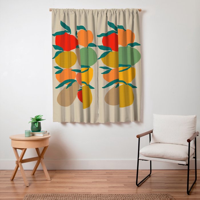 2025 RETRO FRUIT MARKET CALENDAR Window Curtain
