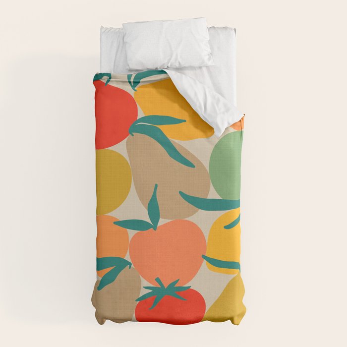 2025 RETRO FRUIT MARKET CALENDAR Duvet Cover