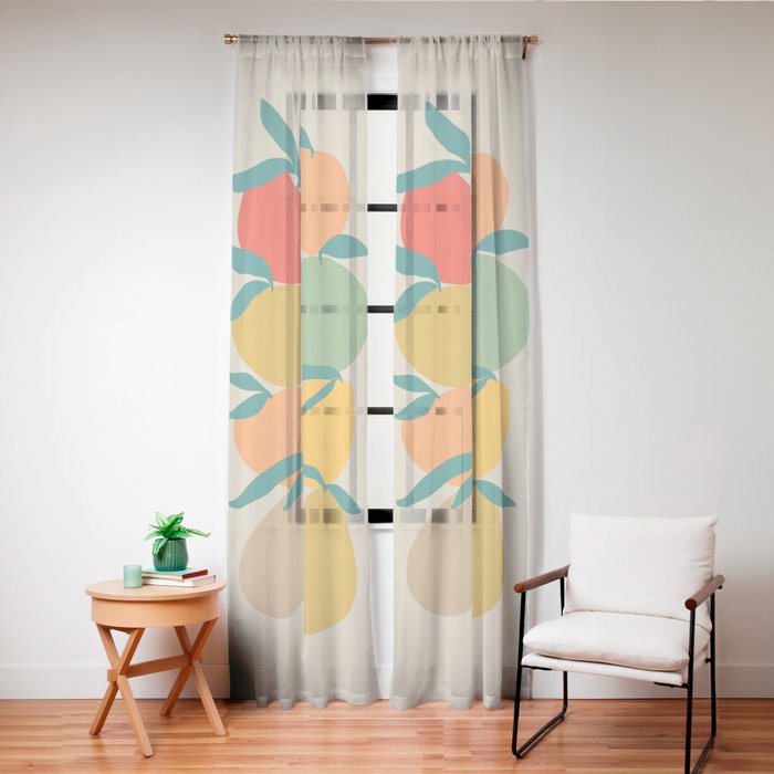2025 RETRO FRUIT MARKET CALENDAR Window Curtain