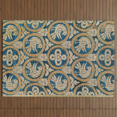 18th Century Spanish Textile Print Outdoor Rug