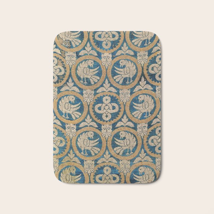 18th Century Spanish Textile Print Bath Mat