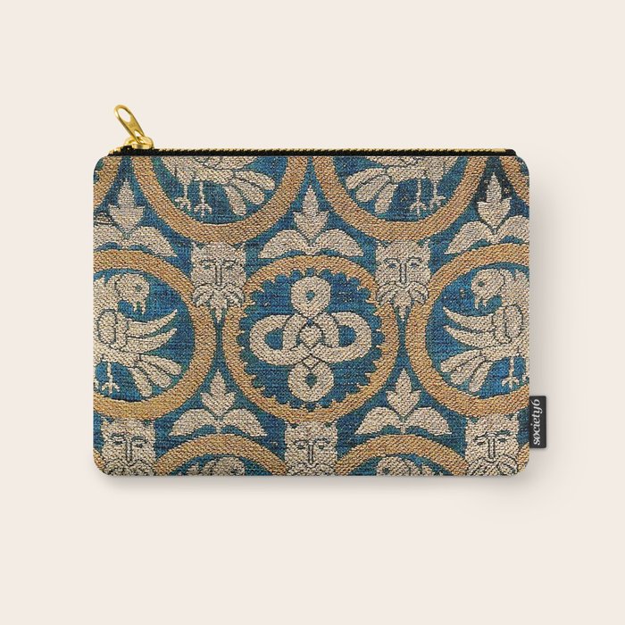 18th Century Spanish Textile Print Carry All Pouch