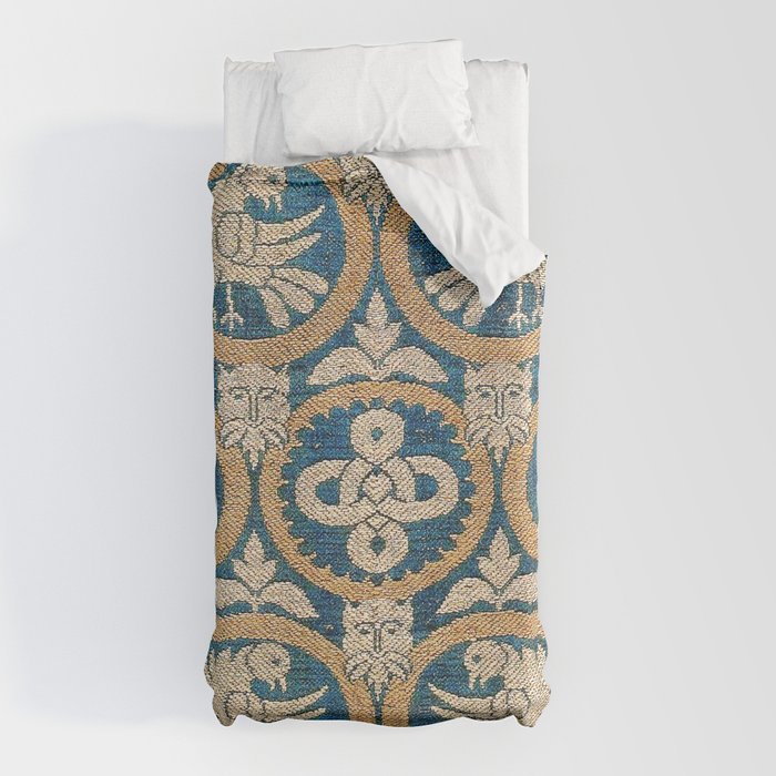 18th Century Spanish Textile Print Duvet Cover