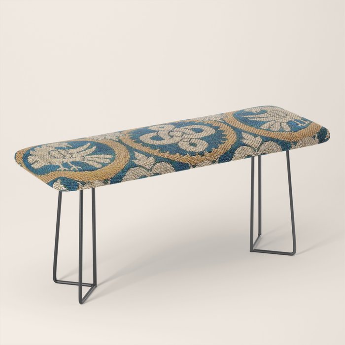 18th Century Spanish Textile Print Bench