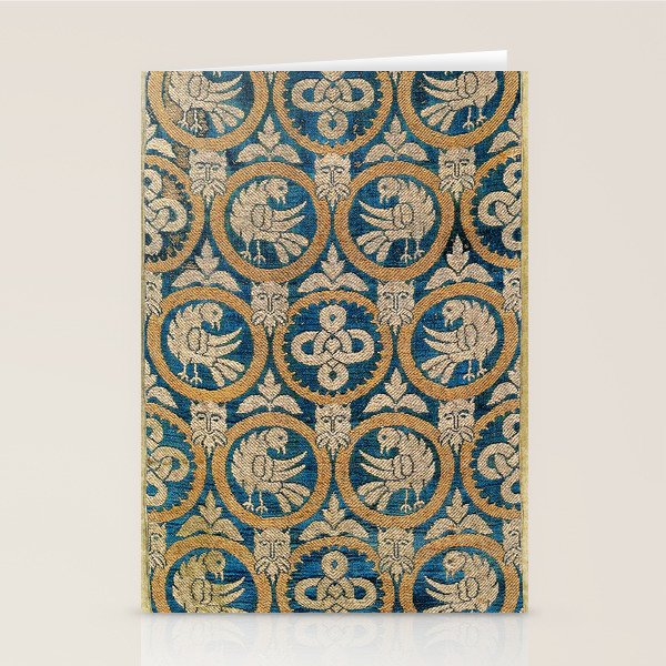 18th Century Spanish Textile Print Stationery Card