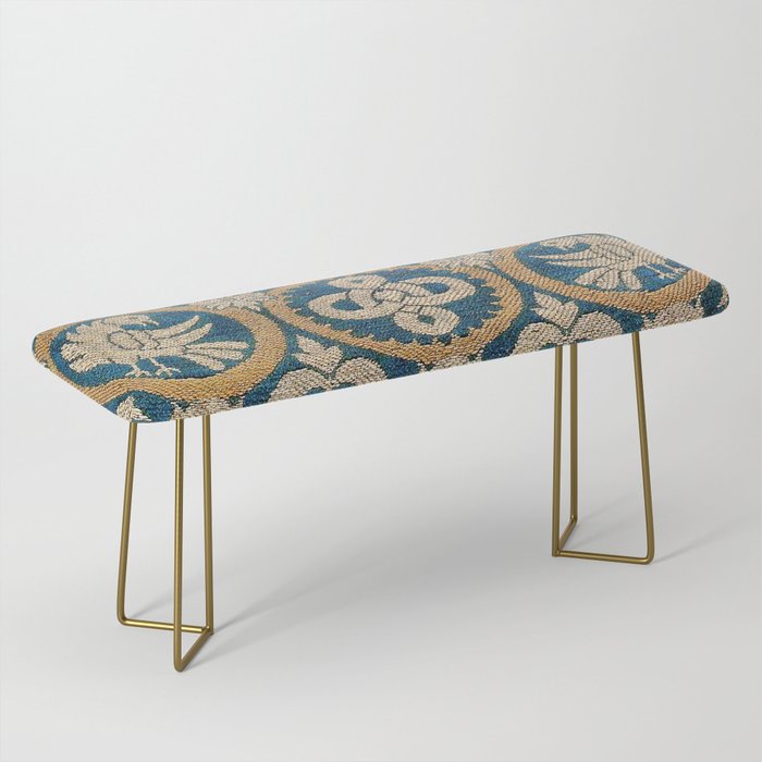 18th Century Spanish Textile Print Bench