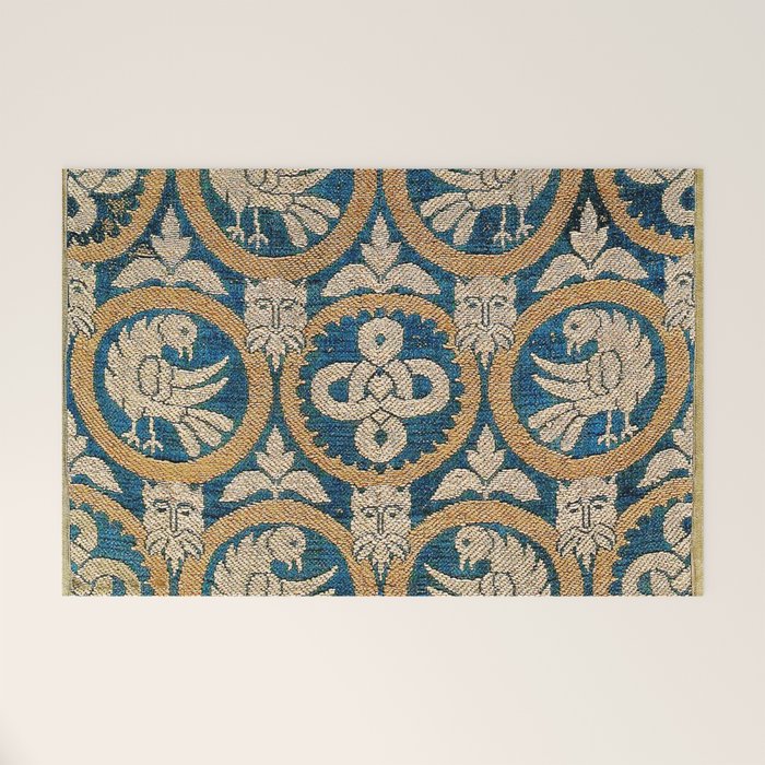 18th Century Spanish Textile Print Welcome Mat