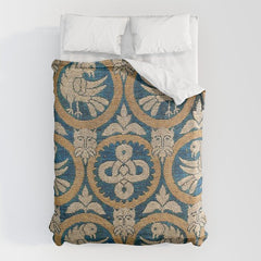 18th Century Spanish Textile Print Duvet Cover