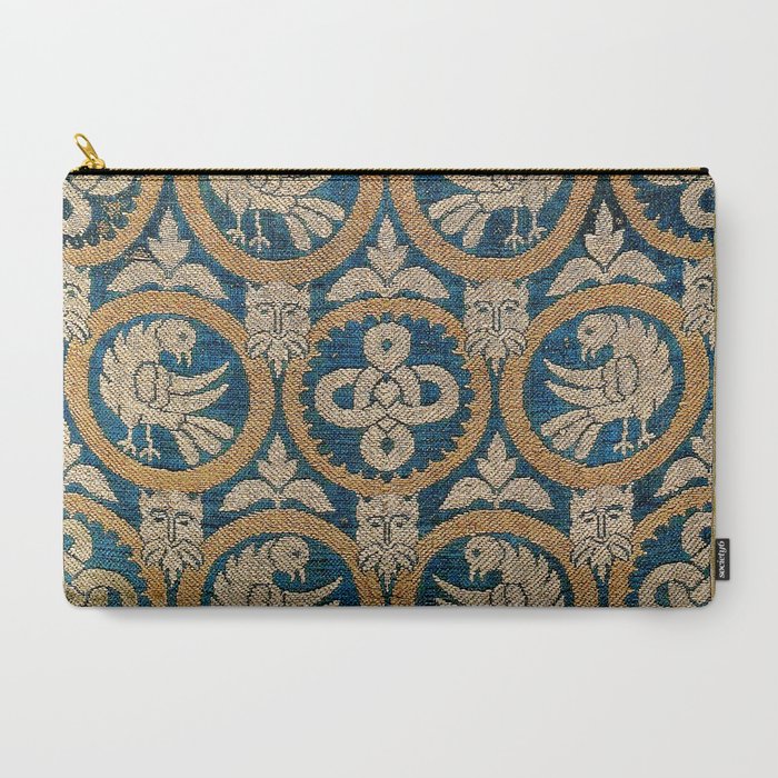 18th Century Spanish Textile Print Carry All Pouch