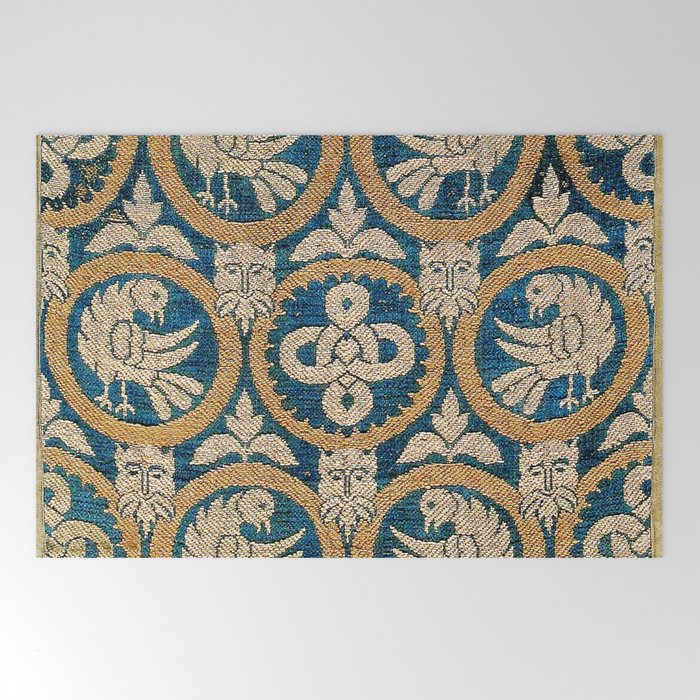 18th Century Spanish Textile Print Welcome Mat