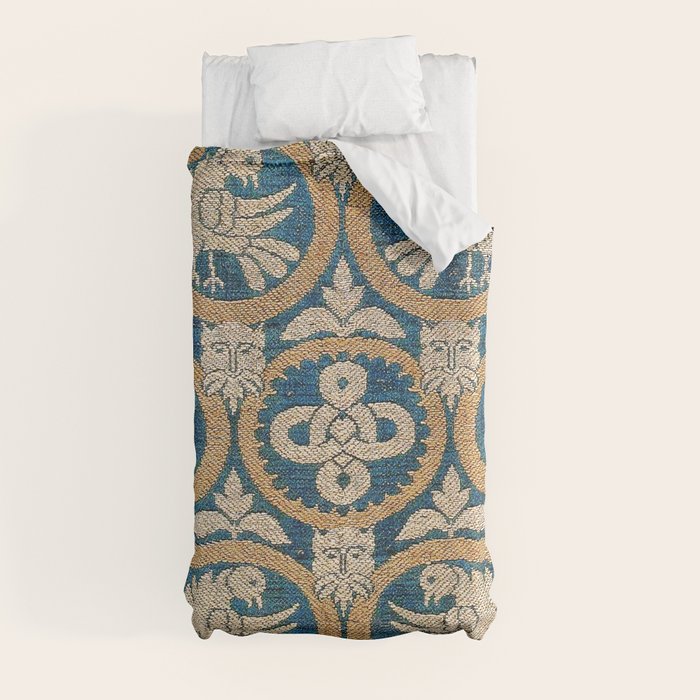18th Century Spanish Textile Print Duvet Cover