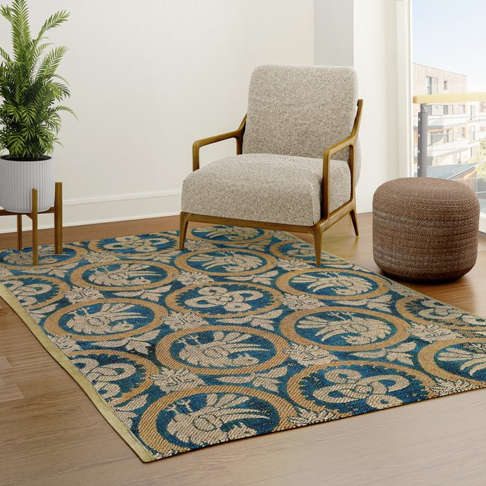 18th Century Spanish Textile Print Rug