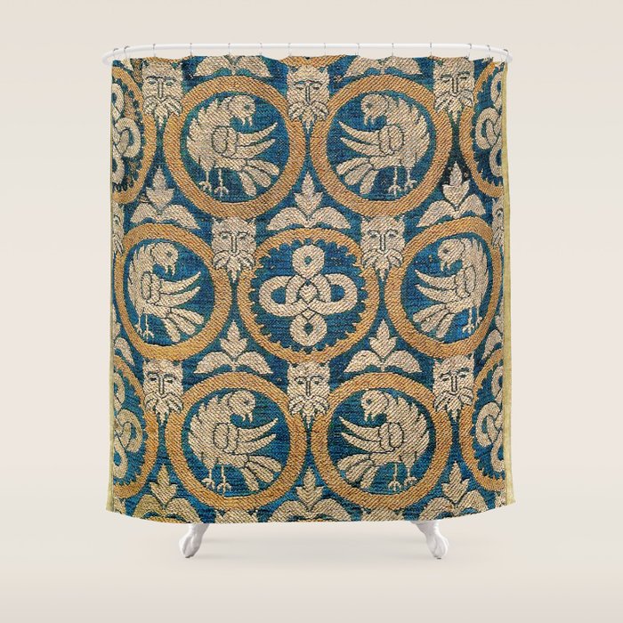 18th Century Spanish Textile Print Shower Curtain