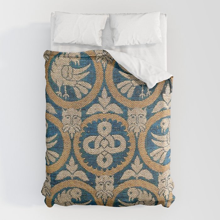 18th Century Spanish Textile Print Duvet Cover