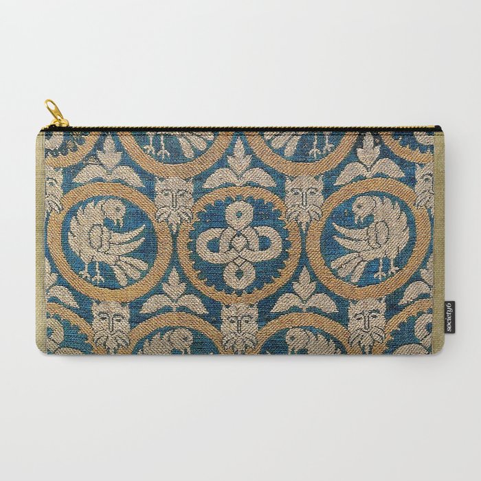 18th Century Spanish Textile Print Carry All Pouch