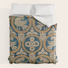 18th Century Spanish Textile Print Duvet Cover