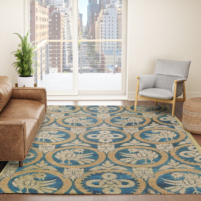 18th Century Spanish Textile Print Rug