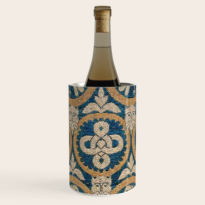 18th Century Spanish Textile Print Wine Chiller
