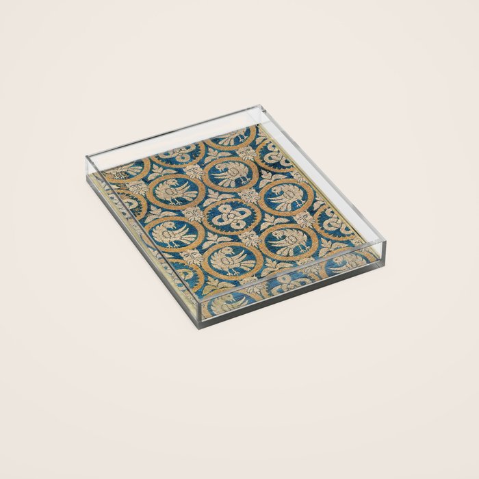 18th Century Spanish Textile Print Acrylic Tray