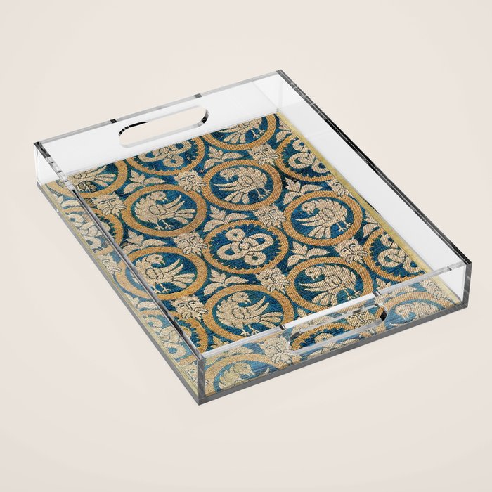 18th Century Spanish Textile Print Acrylic Tray