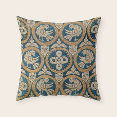 18th Century Spanish Textile Print Throw Pillow