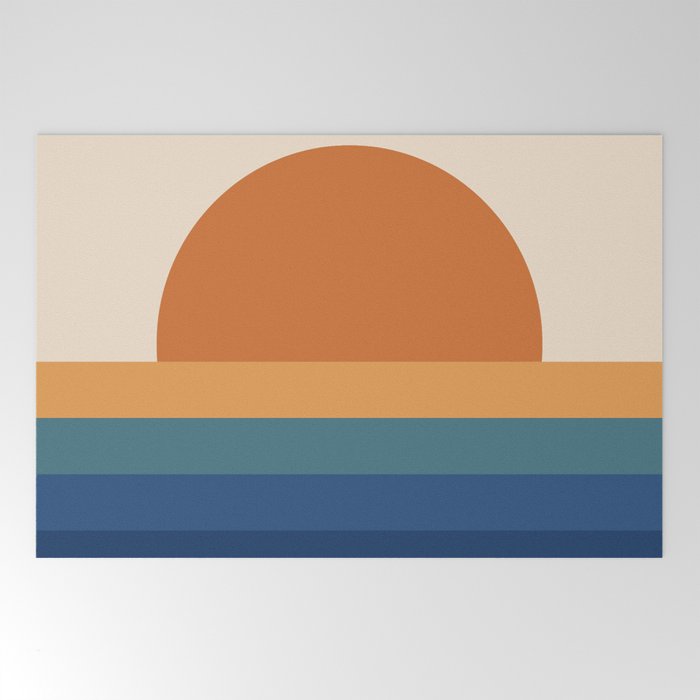 70's Retro Sunset Welcome Mat