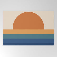 70's Retro Sunset Welcome Mat