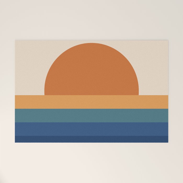 70's Retro Sunset Welcome Mat