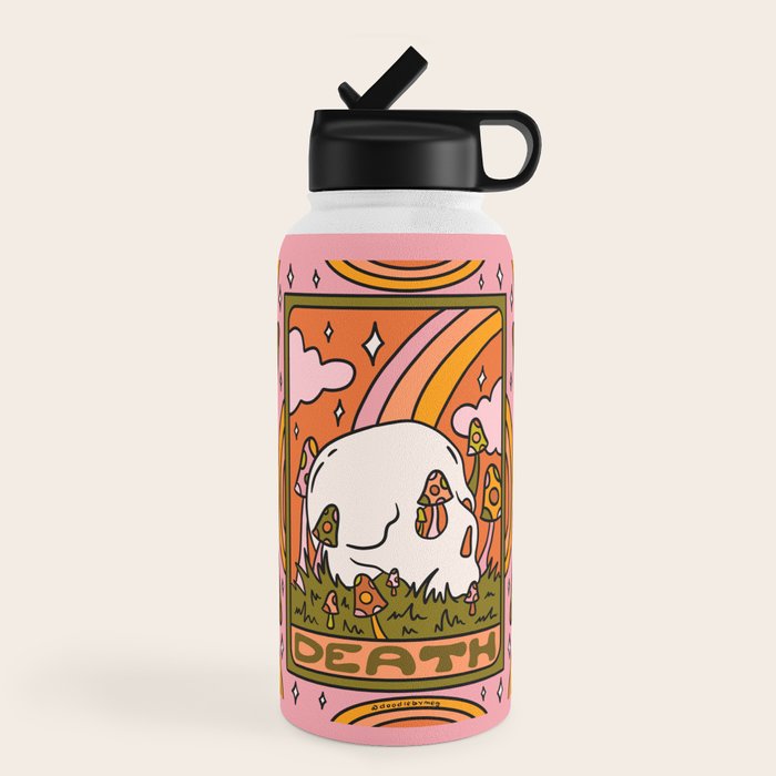 13. Death Tarot Mushroom Water Bottle