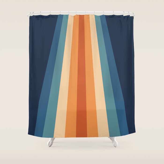 70's Retro Stripes Shower Curtain