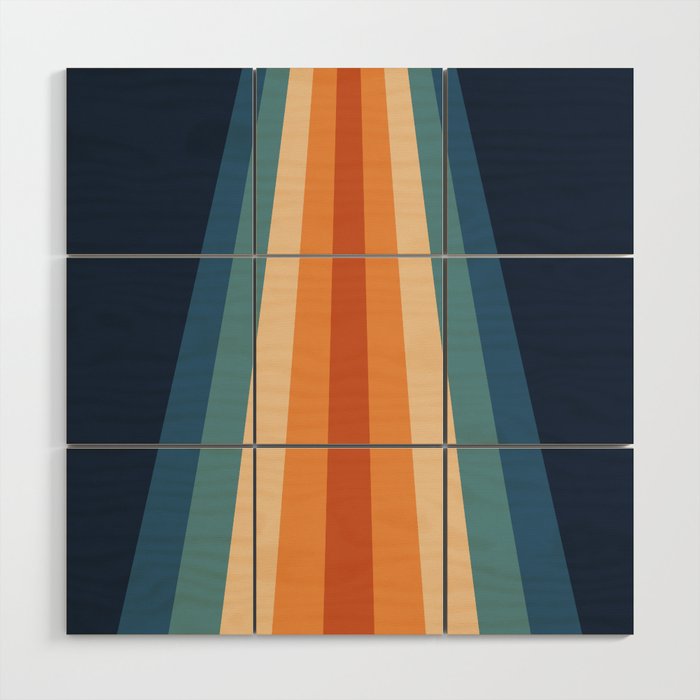 70's Retro Stripes Wood Wall Art